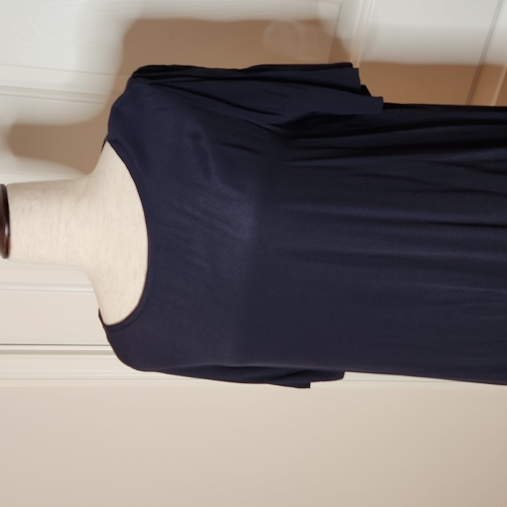 Loft Navy Blue Embroidered Floral Bird Norway Shift Dress  Size XS - Picture 5 of 11